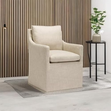 DUHOME Upholstered Accent Chair with Rolling Casters