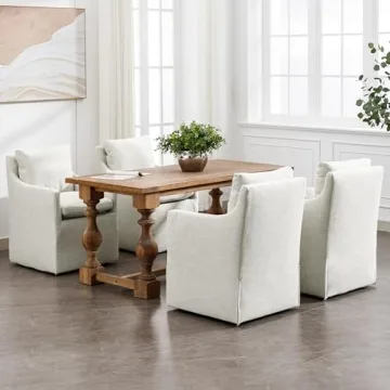 DUHOME Upholstered Accent Chair with Rolling Casters