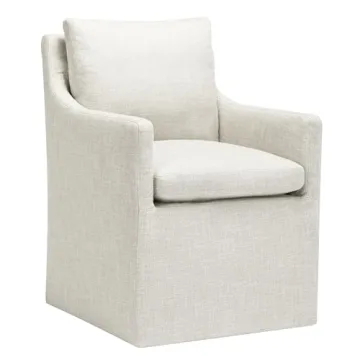 DUHOME Upholstered Accent Chair with Rolling Casters