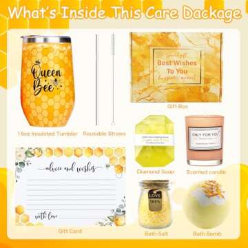 Bee Birthday Gifts for Women - Bee Lover Gift for Happy Bee Day Relaxing Spa Tumbler Bath Bomb Sente...