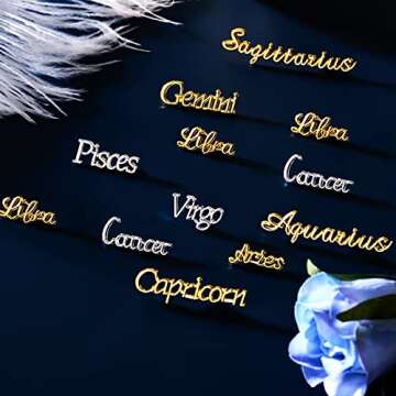 48-Piece Zodiac Charm Set for Jewelry & Crafts