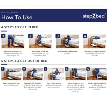 Step2Bed Adjustable Bed Rails with LED Light for Seniors
