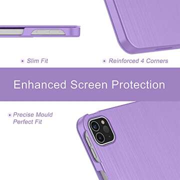 Soke for iPad Air 13 Inch Case (M2) 2024,iPad Pro 12.9 Case 2022 2021(6th 5th Generation) - [Slim Trifold Stand + Auto Wake/Sleep],Protective Hard PC Back Cover for iPad Air 13 inch (Lilac)