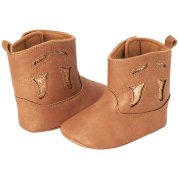 Vince Camuto Baby Girls' Boots - Soft Sole Western Cowboy Booties - Pre-Walker Cowgirl Crib Shoes fo...