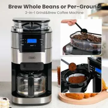 Gevi 10-Cup Coffee Maker & Grinder: Programmable Brewing Solution