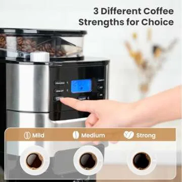 Gevi 10-Cup Coffee Maker with Grinder and Timer