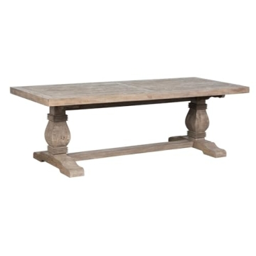 Benjara Rustic Dining Table with Reclaimed Wood Design