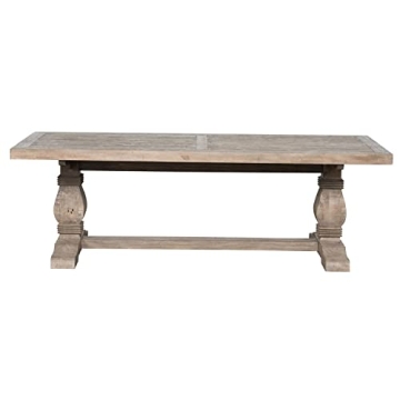 Benjara Rustic Dining Table with Reclaimed Wood Design