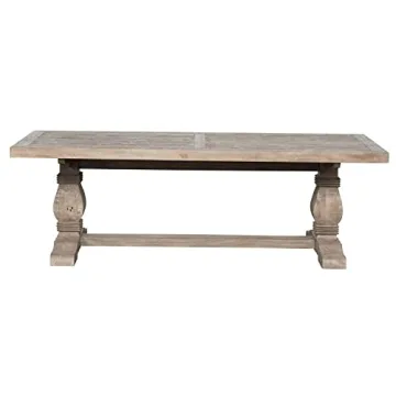 Benjara Rustic Dining Table with Reclaimed Wood Design