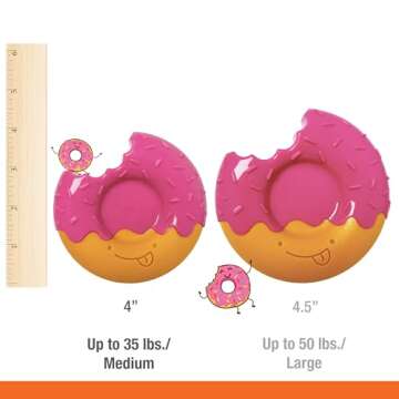 Nylabone Donut Power Chew Toy for Dogs, Dog Toys for Aggressive Chewers, Bacon Glazed Flavor, Medium - Up to 35 lbs, 1 Count