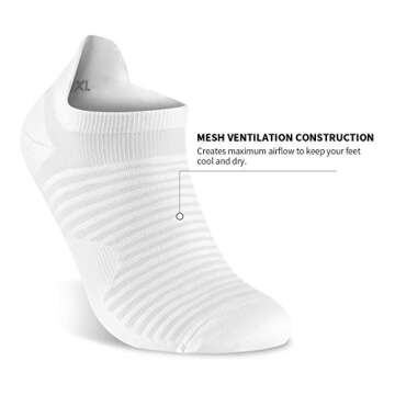 Compression Running Socks for Athletes - Arch Support and Moisture-Wicking (6 Pairs)