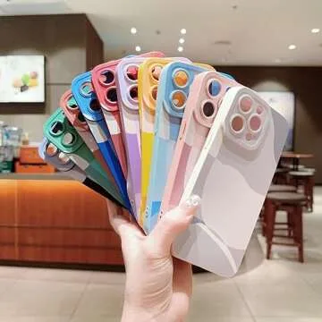 YKCZL Compatible with iPhone 15 Pro Max case 6.7 inch,Cute Painted Art Heart Pattern Full Camera Lens Protective Slim Soft Shockproof Phone Case for Women Girls-Blue