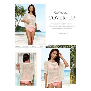 Dokotoo Women's Summer Crochet Hollow Out Sweater