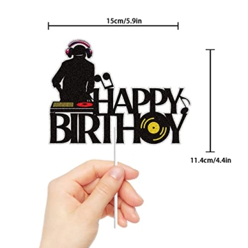 DJ Happy Birthday Cake Topper Perfect for Music Lovers Party