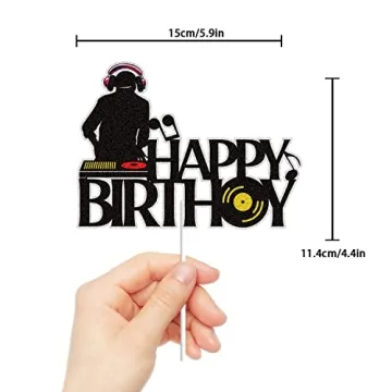 DJ Happy Birthday Cake Topper Perfect for Music Lovers Party