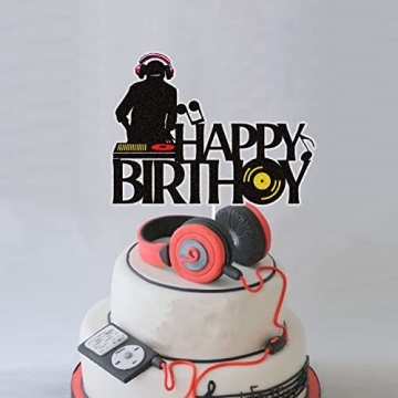 DJ Happy Birthday Cake Topper Perfect for Music Lovers Party