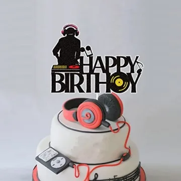 DJ Happy Birthday Cake Topper Perfect for Music Lovers Party