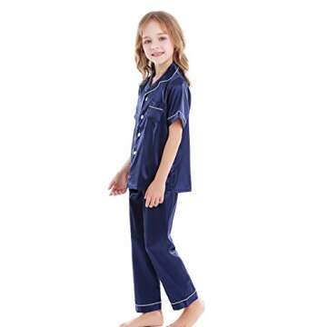 Horcute Kids Satin Pajamas Set for Ages 7-8 Years