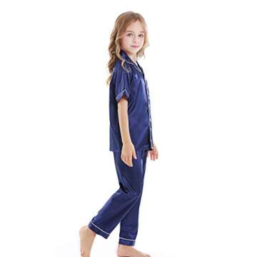 Horcute Kids Satin Pajamas Set for Ages 7-8 Years