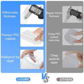 KTRIO 10 Pcs Badge Holders, Vertical ID Badge Holder with Waterproof Resealable Zip for Proximity/RF...