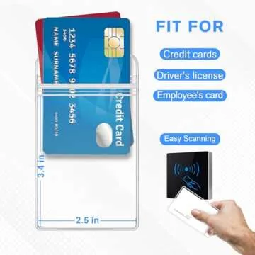 KTRIO 10 Pcs Badge Holders, Vertical ID Badge Holder with Waterproof Resealable Zip for Proximity/RFID/Credit Cards