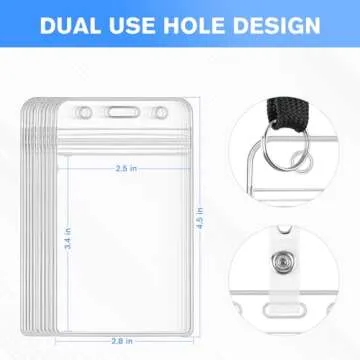 KTRIO 10 Pcs Badge Holders, Vertical ID Badge Holder with Waterproof Resealable Zip for Proximity/RFID/Credit Cards