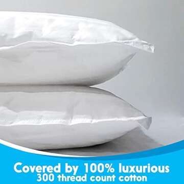 kinder Fluff Toddler Pillow (2pk) - The only Pillow for Kid 300T Soft Cotton & Down Alternative, Hyp...