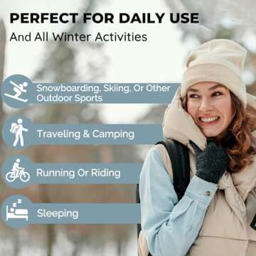 Women's Thermal Set, Lightweight Ultra Soft Fleece Shirt and Tights, Black, L