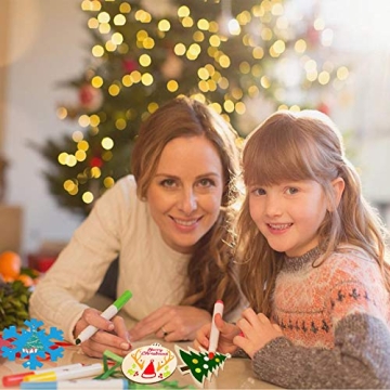 VLUSSO 50Pcs Wooden Christmas Ornaments Set for DIY Crafts