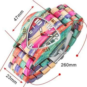 Handmade Colorful Bamboo Wooden Watches for Men - Engraved Quartz