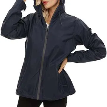 LeSies Women's Lightweight Waterproof Rain Jacket with Hood