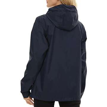 LeSies Women's Lightweight Waterproof Rain Jacket with Hood