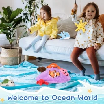 Plush Ocean Animals Set with Shell for Kids
