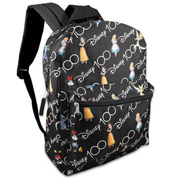 Disney 100th Anniversary Backpack Set - Disney School Bag Bundle with 16" Disney Backpack, Stickers,...