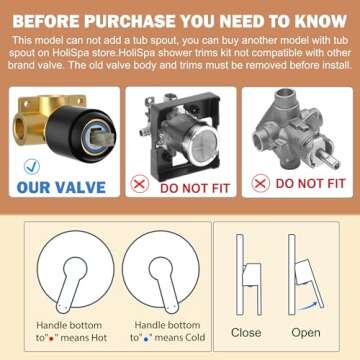 HoliSpa Shower Faucet, Black Shower Faucet Set with 8-Inch Rainfall Showerhead, Single-Handle Shower-Trim Kit Included Valve, Matte Black