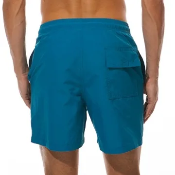 Quick Dry Swim Trunks with Pockets - Peacock Blue