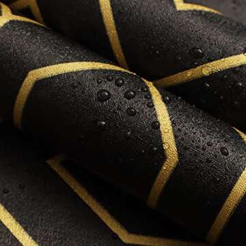 Safiyya Peel and Stick Wallpaper Geometric Wallpaper Gold and Black Contact Paper Gold Black Texture...