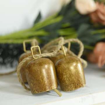 Vuskly Gold Metal Vintage Bells - Decorative Wind Chimes for Home and Holidays