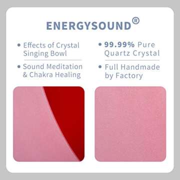 432Hz Perfect Pitch C Root Chakra Red Colored Frosted Quartz Crystal Singing Bowl 12 inch mallet and o-ring included