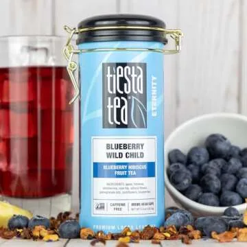 Tiesta Tea Blueberry Wild Child Herbal Tea | Premium Caffeine-Free Blend | 50 Cups