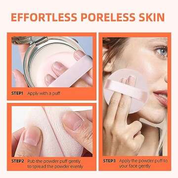 10 Pure Cotton Powder Puff Set for Flawless Makeup