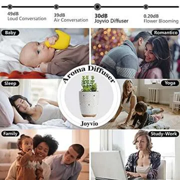 Artificial Succulent Plants Potted Diffusers for Essential Oils with 7 Colors LED Light,Ceramic Cool Mist Super Quiet Aromatherapy Diffuser for Home Office Bedroom