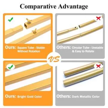 Wedding Arch Backdrop Stand, 6.6x6.6 FT Gold Wedding Arches for Ceremony Square Metal Balloon Arch Stand Garden Arbor Frame for Wedding Birthday Party Baby Shower Photo Booth Background Decoration