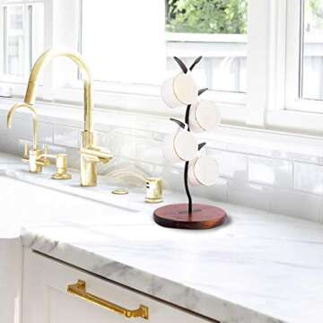 SASIDO Coffee Mugs Holders, Mug Trees for Counter, Tea Cups Storage Rack Countertop, Cafe Accessorie...