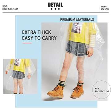 TUNCHMO Disposable Rain Ponchos for Kids 6 Pack