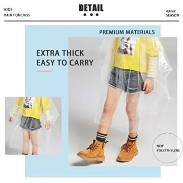 TUNCHMO Disposable Rain Ponchos for Kids 6 Pack