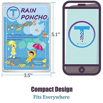 TUNCHMO Disposable Rain Ponchos for Kids 6 Pack