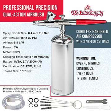 U.S. Cake Supply Complete Cordless Airbrush Cake Decorating System