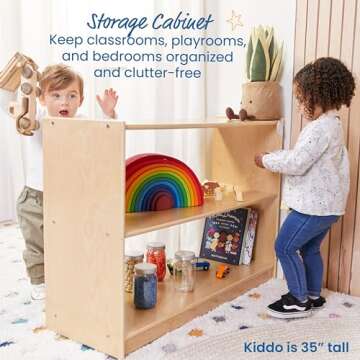 ECR4Kids 2-Shelf Mobile Island Storage Cabinet Design
