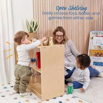 ECR4Kids 2-Shelf Mobile Island Storage Cabinet Design